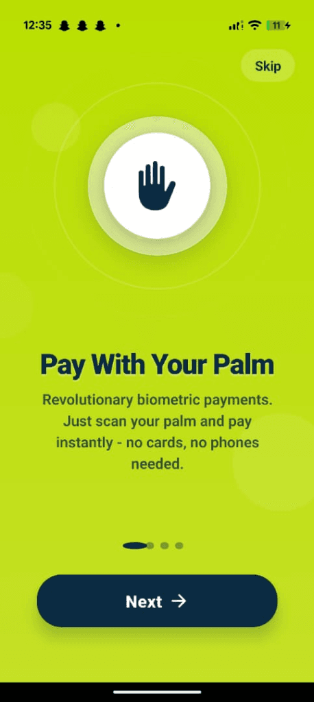 Pay With Your Palm — biometric palm payment